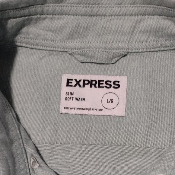 Express Men's Slim Soft Wash Oxford Long Sleeve Shirt - Picture 6 of 6